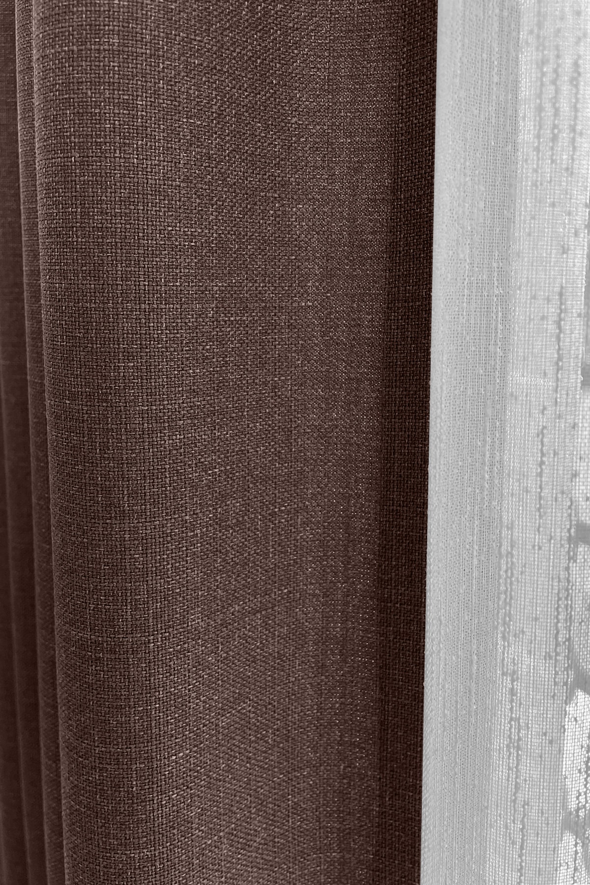 Alaska Linen Backdrop Curtain Light Brown Single Wing (without pleat)