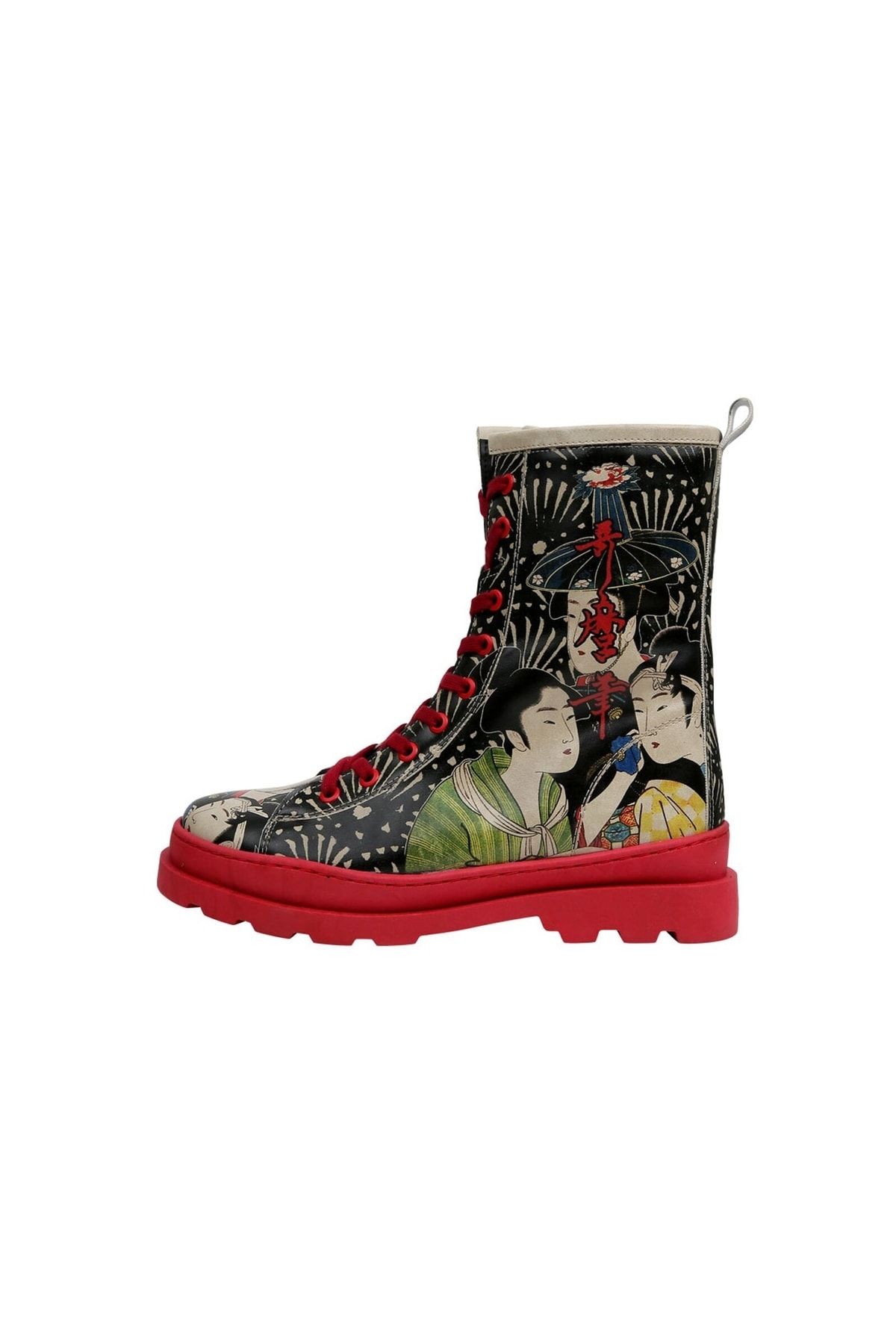 Dogo Stiefelette Schwarz Flacher Absatz