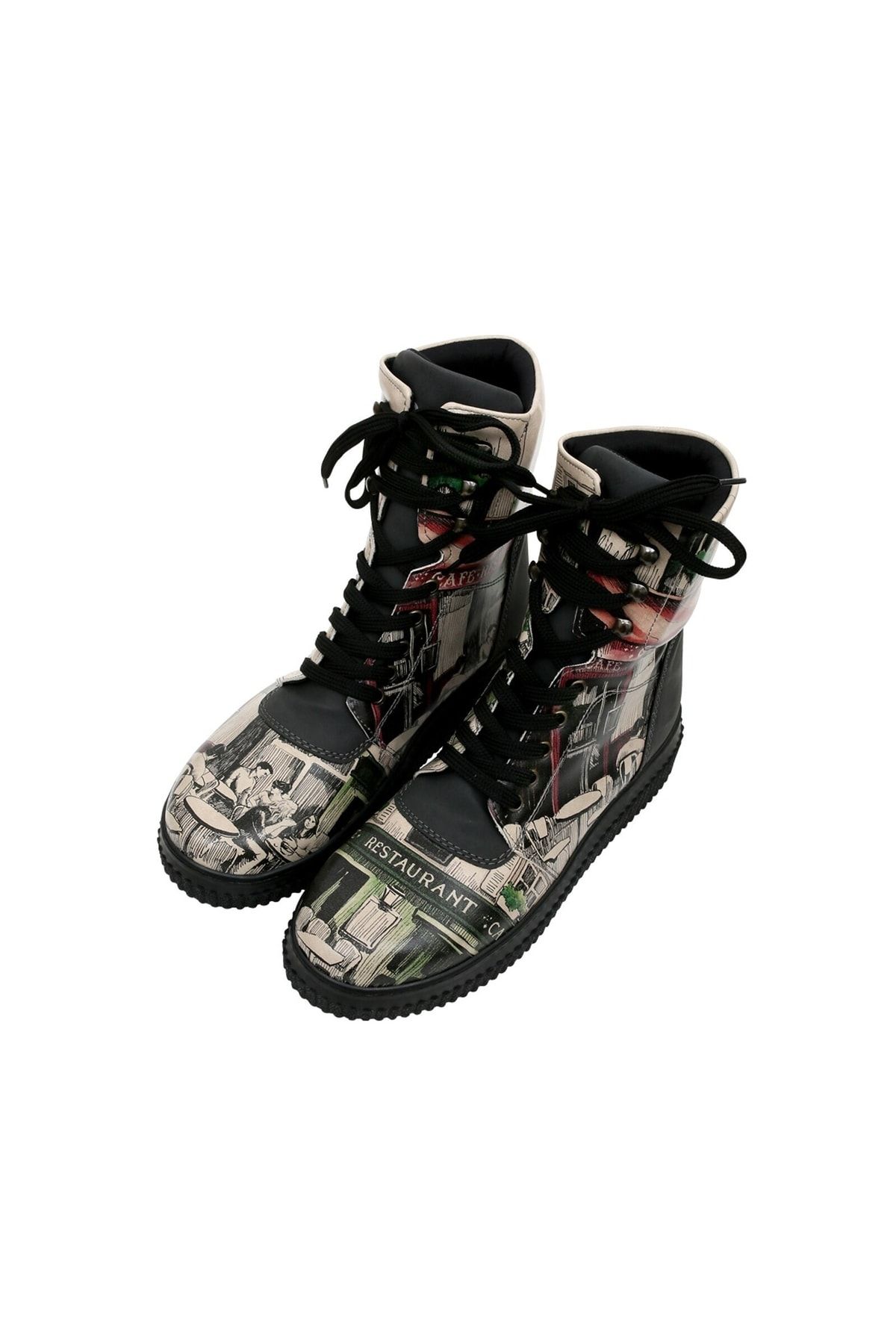 Dogo Stiefelette Beige Flacher Absatz