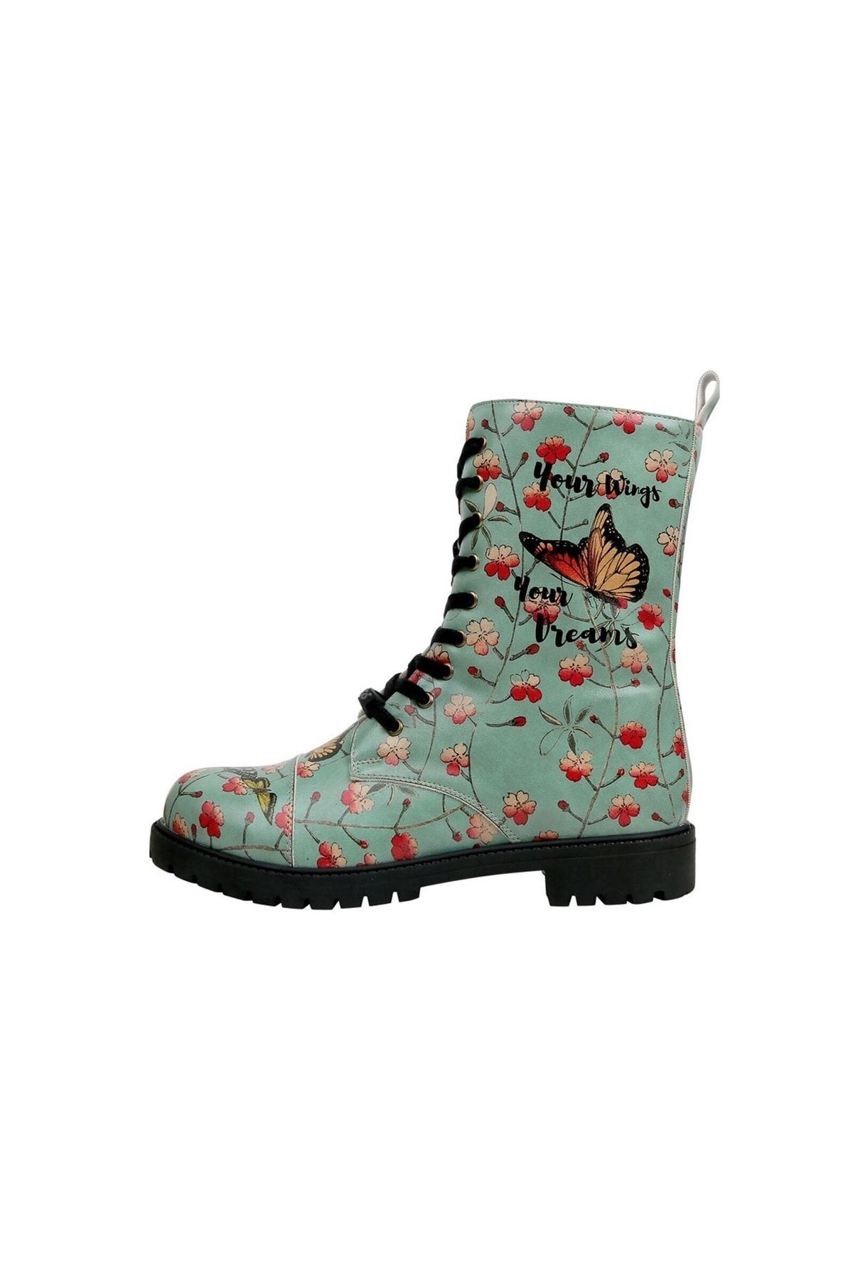 Dogo Stiefelette Grün Flacher Absatz