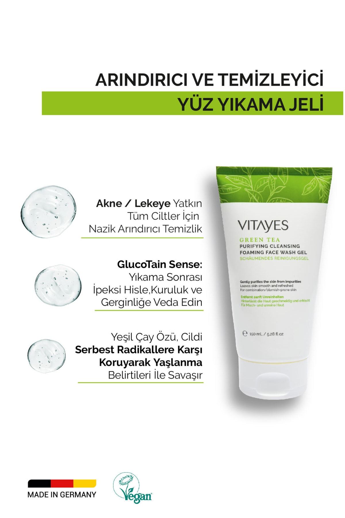 ست مراقبت پوست پاکسازی صورت تمیز کردن و کیسه ای رینگ بنفش ضد سرمی منطقه آب VITAYES