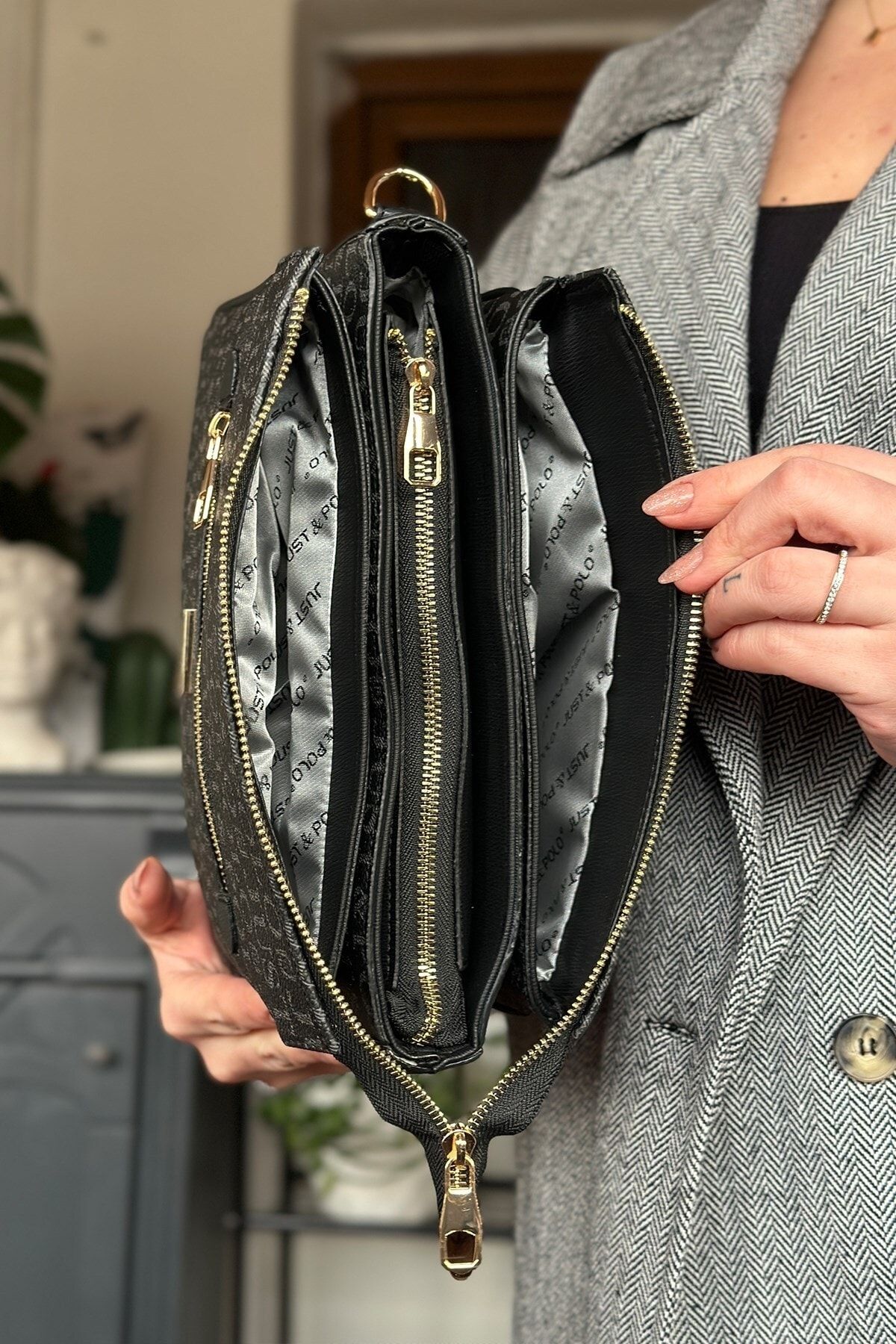 Lola glossy best sale logo crossbody bag