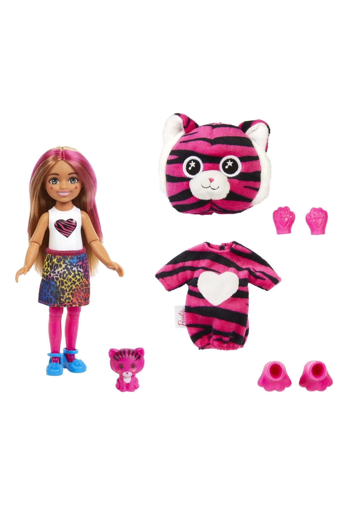 Barbie Cutie Reveal Bebekler Chelsea Tropikal Orman Serisi - Kaplan fotoğrafı 3 (önizleme)