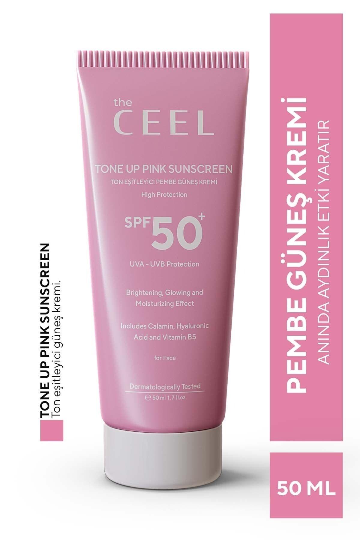 The Ceel Leke Karşıtı Ton Eşitleyeci Pink Spf 50 Pembe Güneş Kremi Glutatyon Hyaluronik Asit Etkili 50 ml
