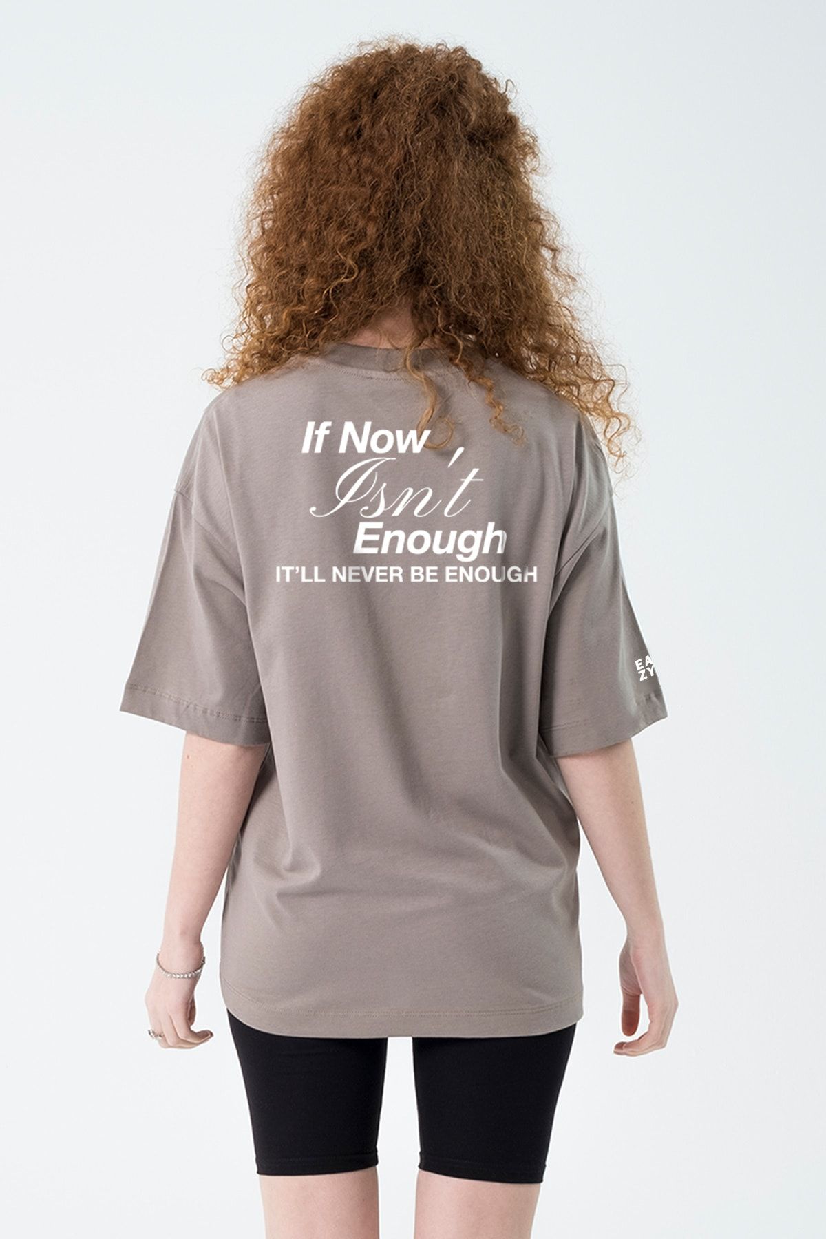 Eazy Co-Isn't Enough Сива тениска с къс ръкав унисекс Extra Oversize с релефен принт 1
