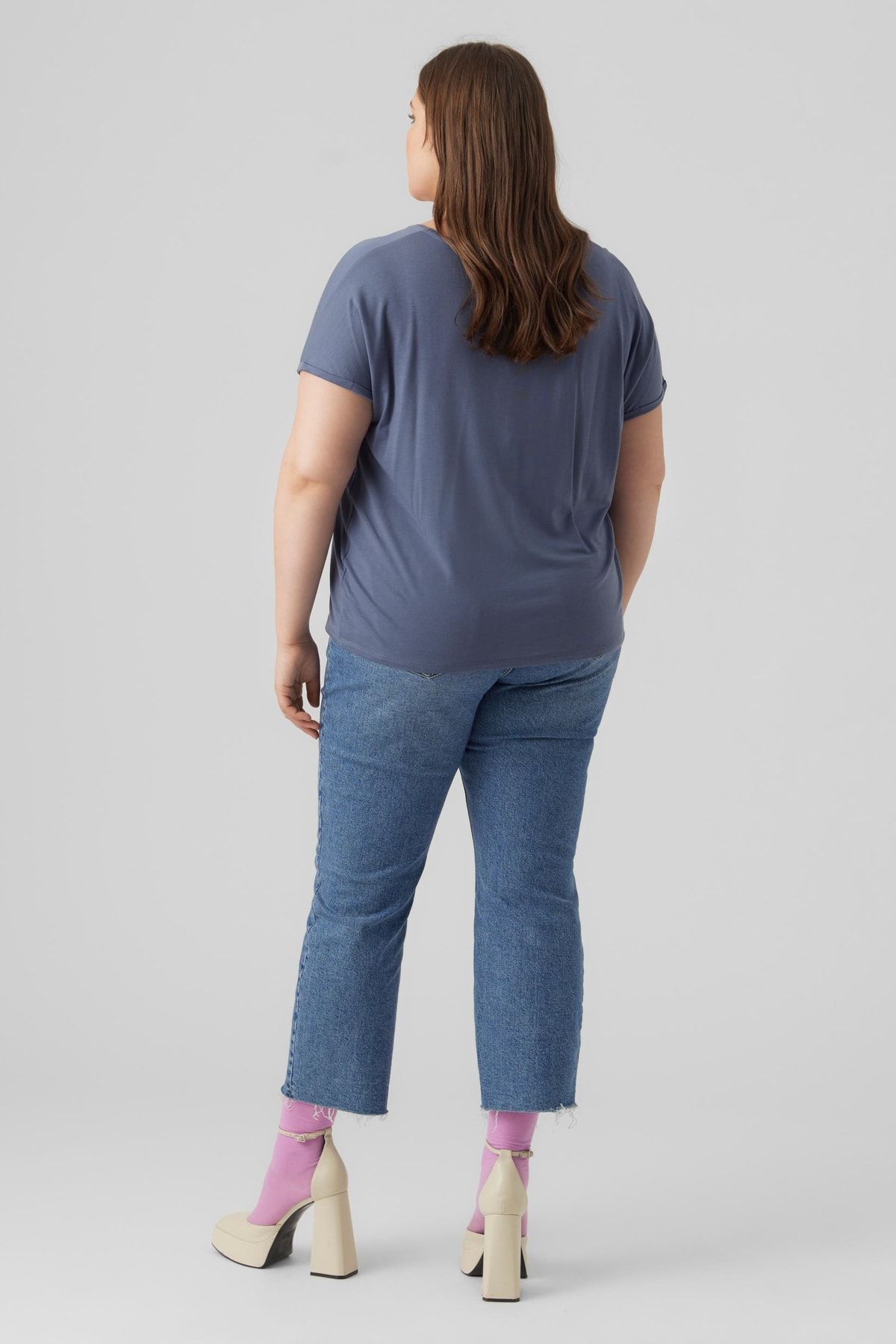Veromoda Curve-Vero Moda Curve Damen/Mädchen China Blau T-Shirt 3