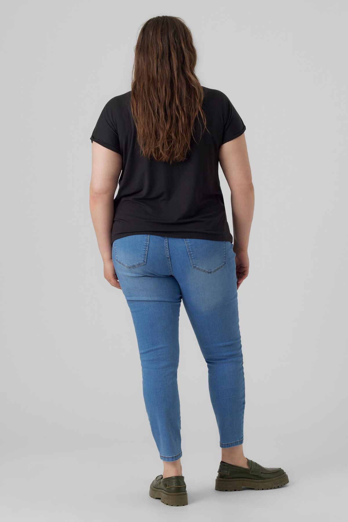 Veromoda Curve-Vero Moda Curve Damen/Mädchen Schwarzes T-Shirt 4