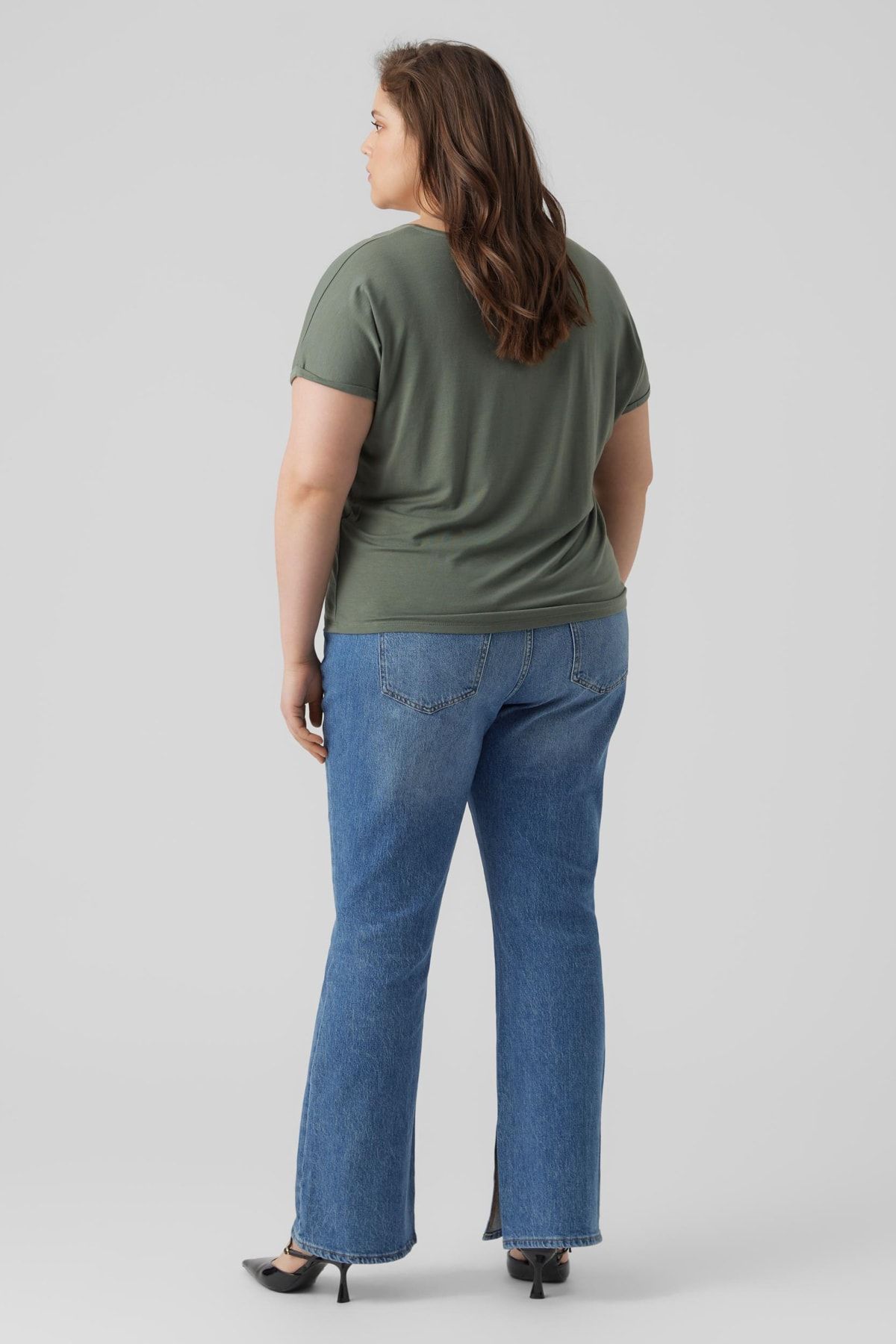 Veromoda Curve-Vero Moda Curve Damen/Mädchen Lorbeerkranz-T-Shirt 3