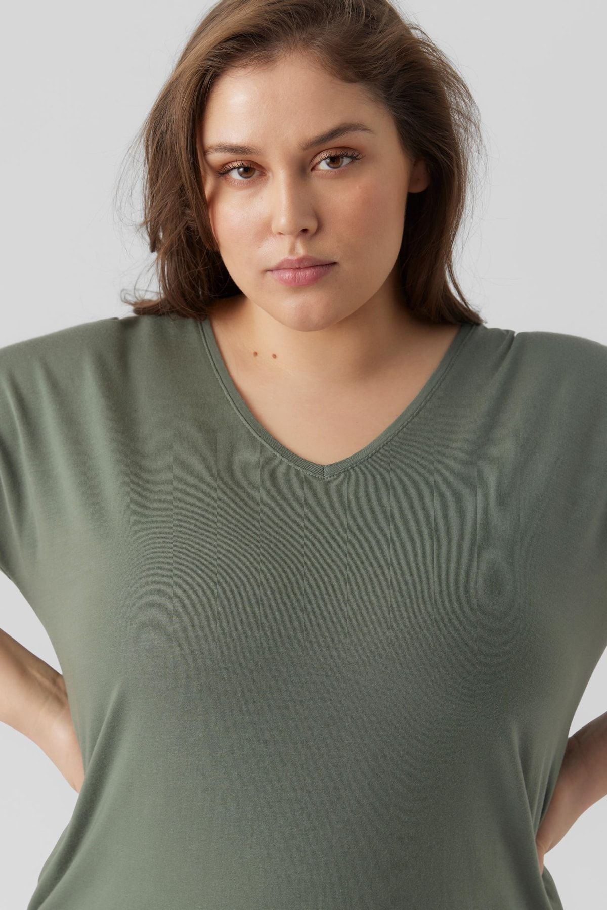 Veromoda Curve-Vero Moda Curve Damen/Mädchen Lorbeerkranz-T-Shirt 5