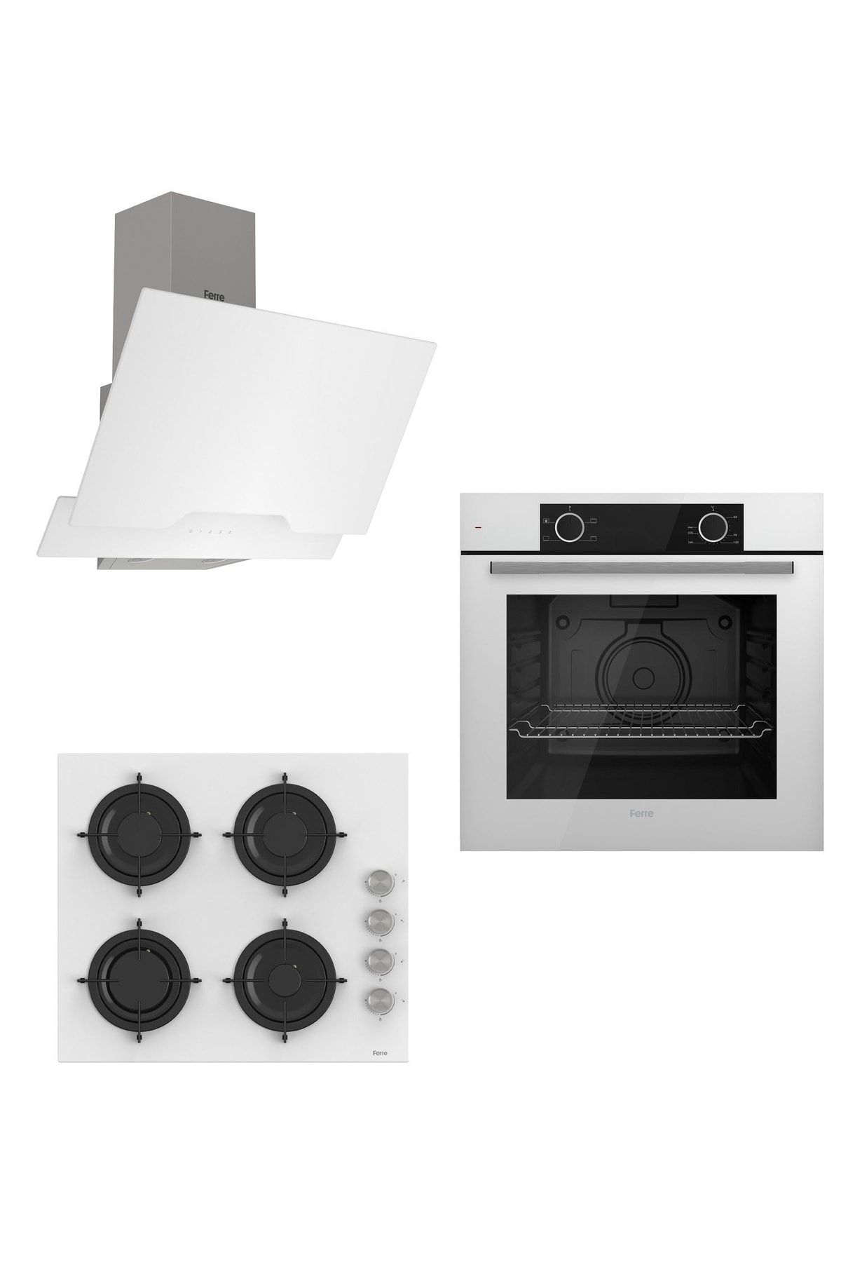 Pure Cs Serisi Beyaz Ankastre Set ( D064 - Cs206 - Xe61cb )