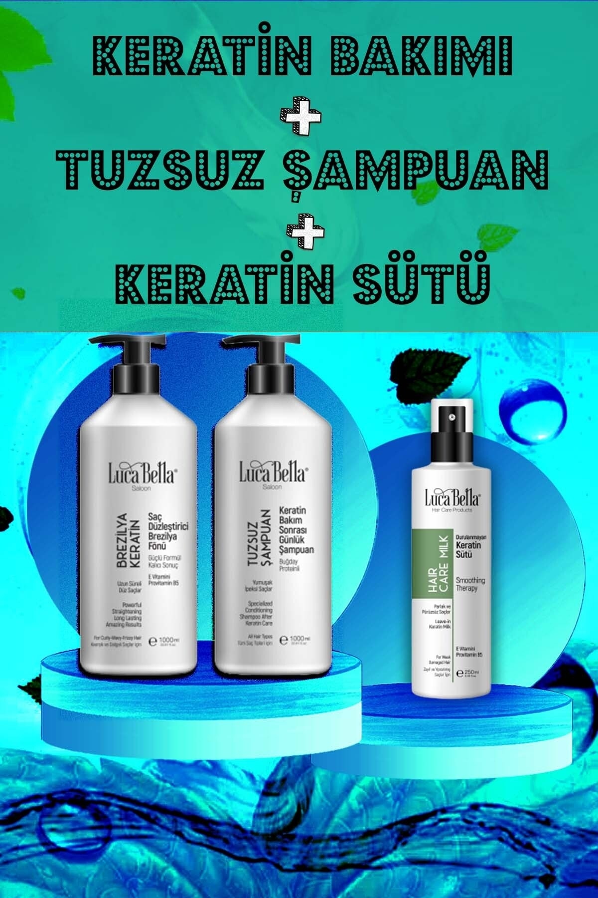 Durulanmayan Keratin Sütü/saç Düzleştirici Keratin Brezilya Fönü/buğday Proteinli Tuzsuz Şampuan — 6566