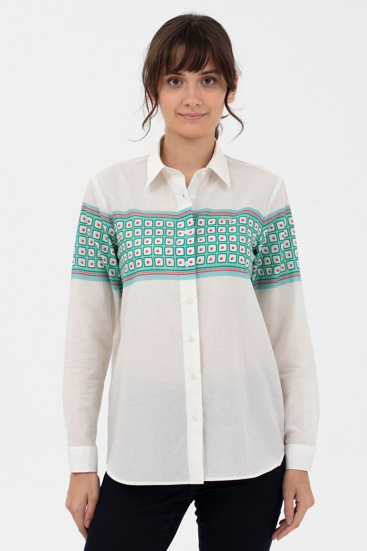 Patterned polo shirts womens discount