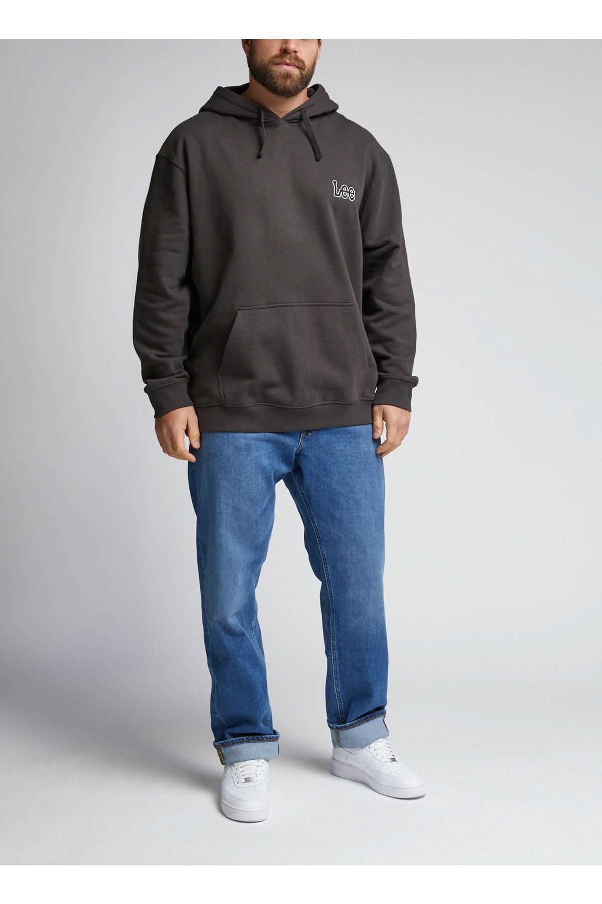 سویشرت مشکی مردانه سیاه یقه l84ptjon the sweatshirt Lee