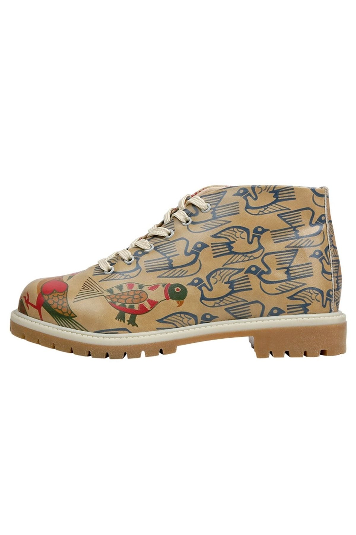 Dogo Stiefelette Beige Flacher Absatz