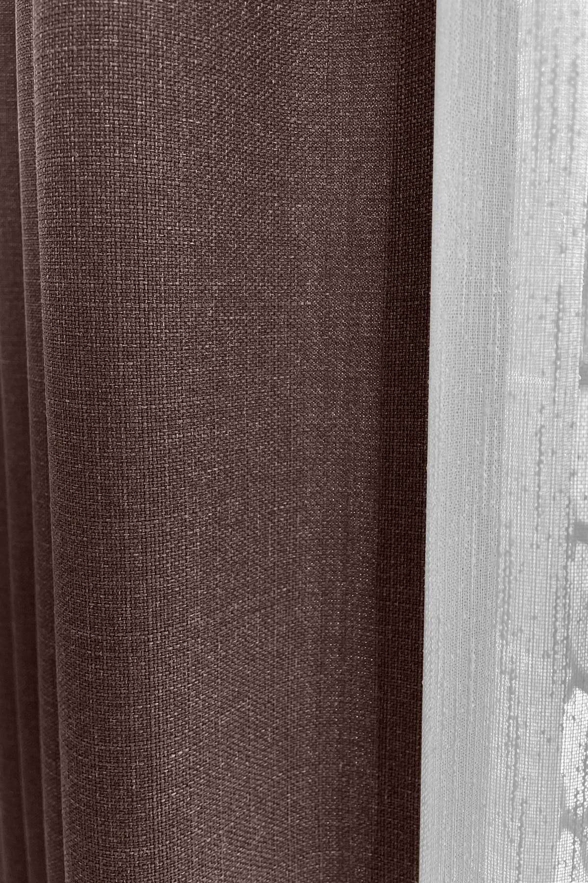 Alaska Linen Backdrop Curtain Light Brown Single Wing (sparse Pleat)
