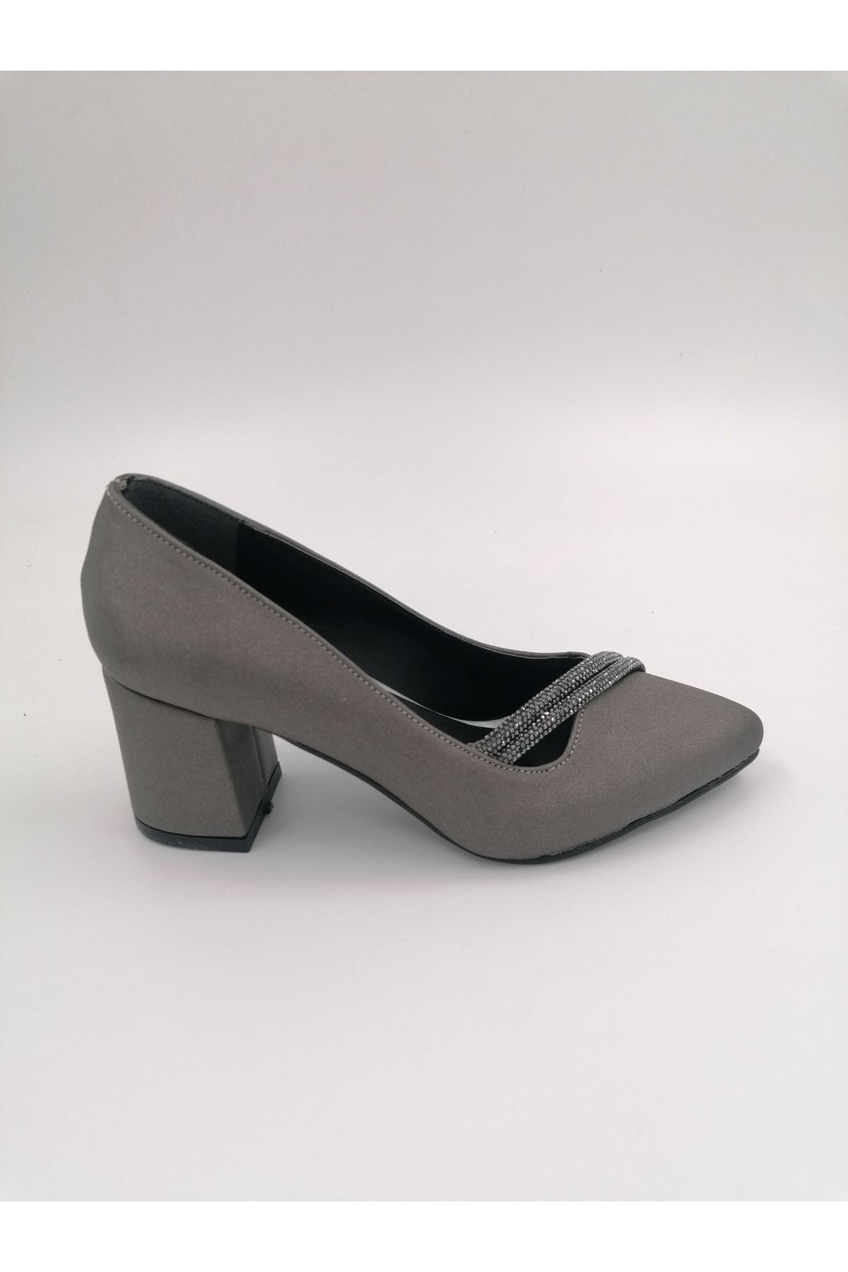 SOLMAZ Emily Platinum Satin Stone Heeled Evening Dress Shoes