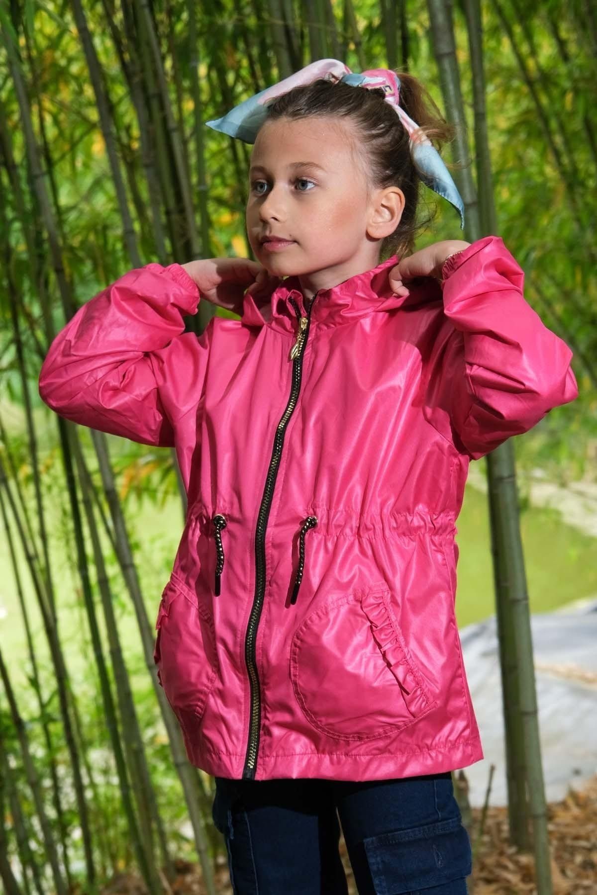 Pina Kids Girl s Raincoat Hooded Waterproof 5 14 Years Trendyol