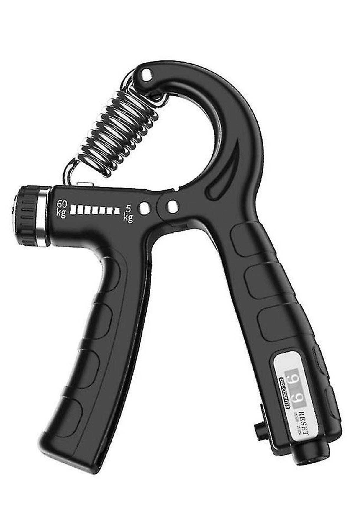 Jet El Yayı Büyük Boy Sayaçlı 5-60 Kg Arası Ayarlanabilir Dirençli El Bilek Güçlendirme Spor Aleti Siyah