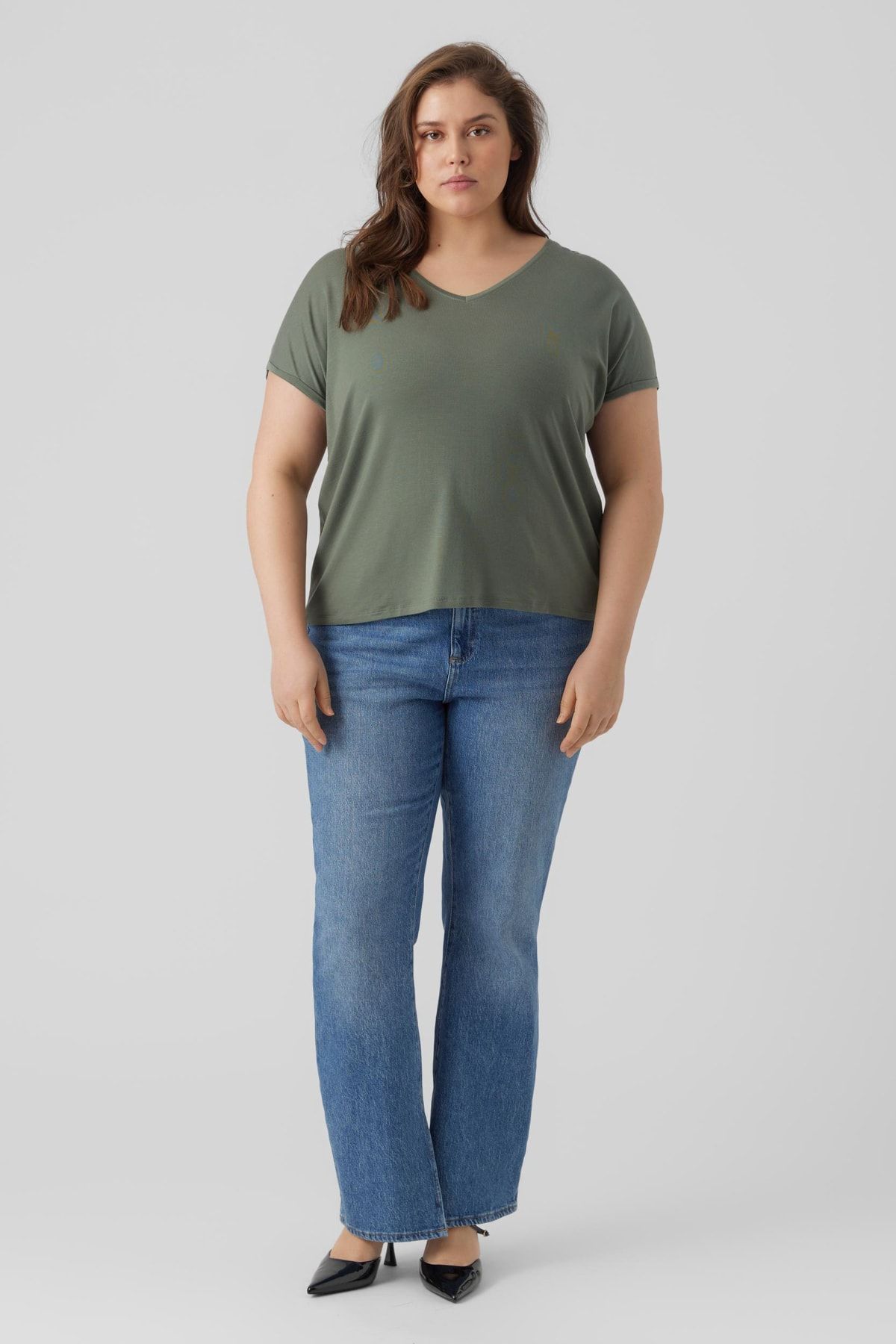 Veromoda Curve-Vero Moda Curve Damen/Mädchen Lorbeerkranz-T-Shirt 4