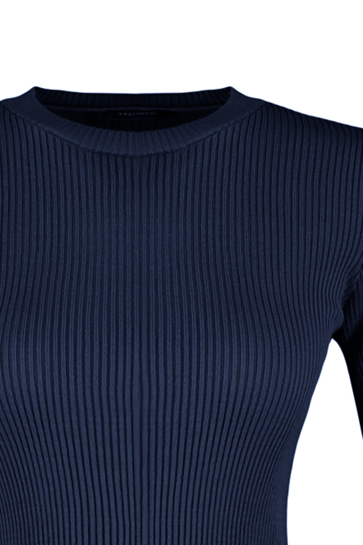 Trendyolmilla  Lacivert Basic Fitilli Triko Kazak TWOAW22KZ1708 - Görsel 7