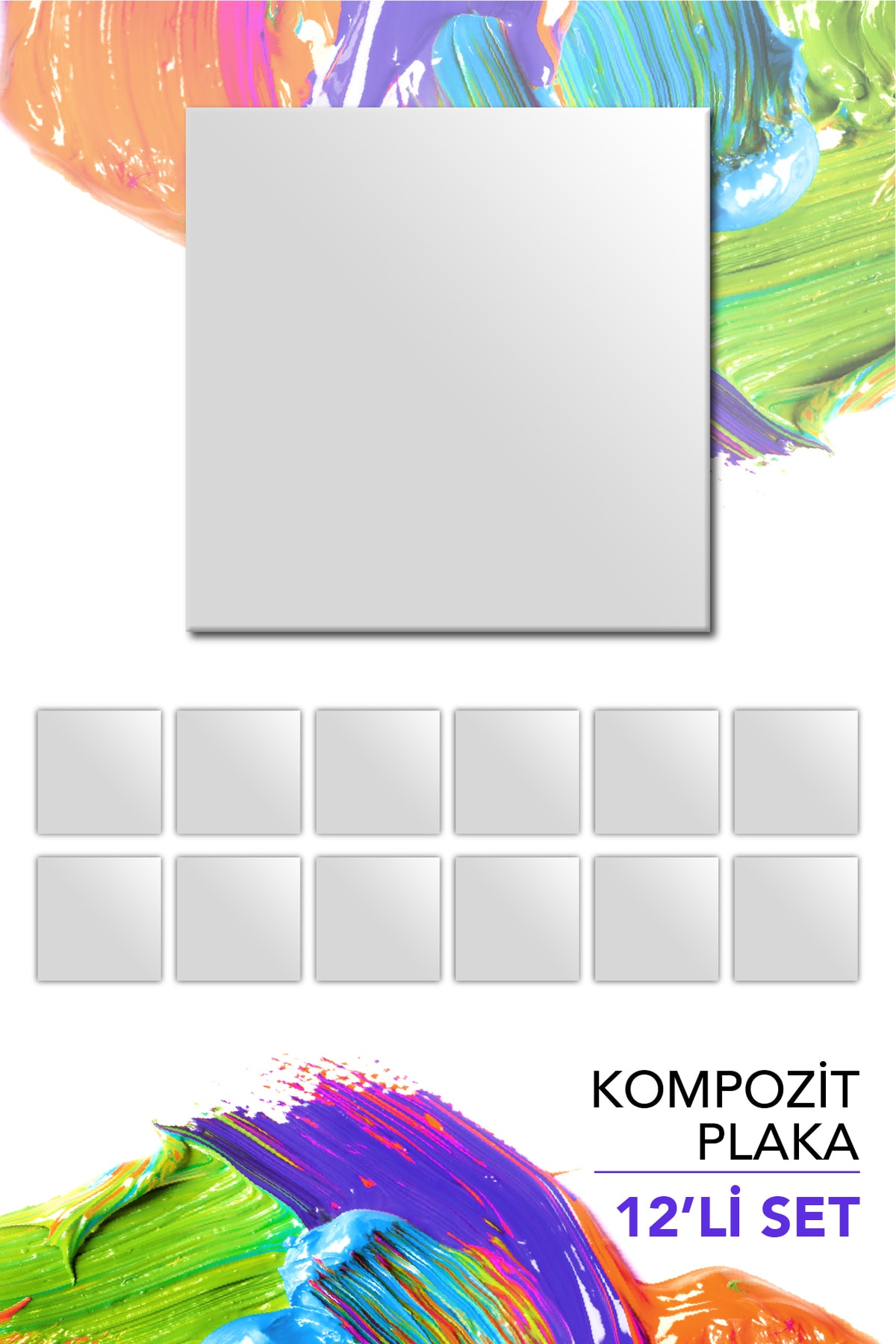 Artebella 10x10 Cm Pres Kompozit Plaka 12'li Paket