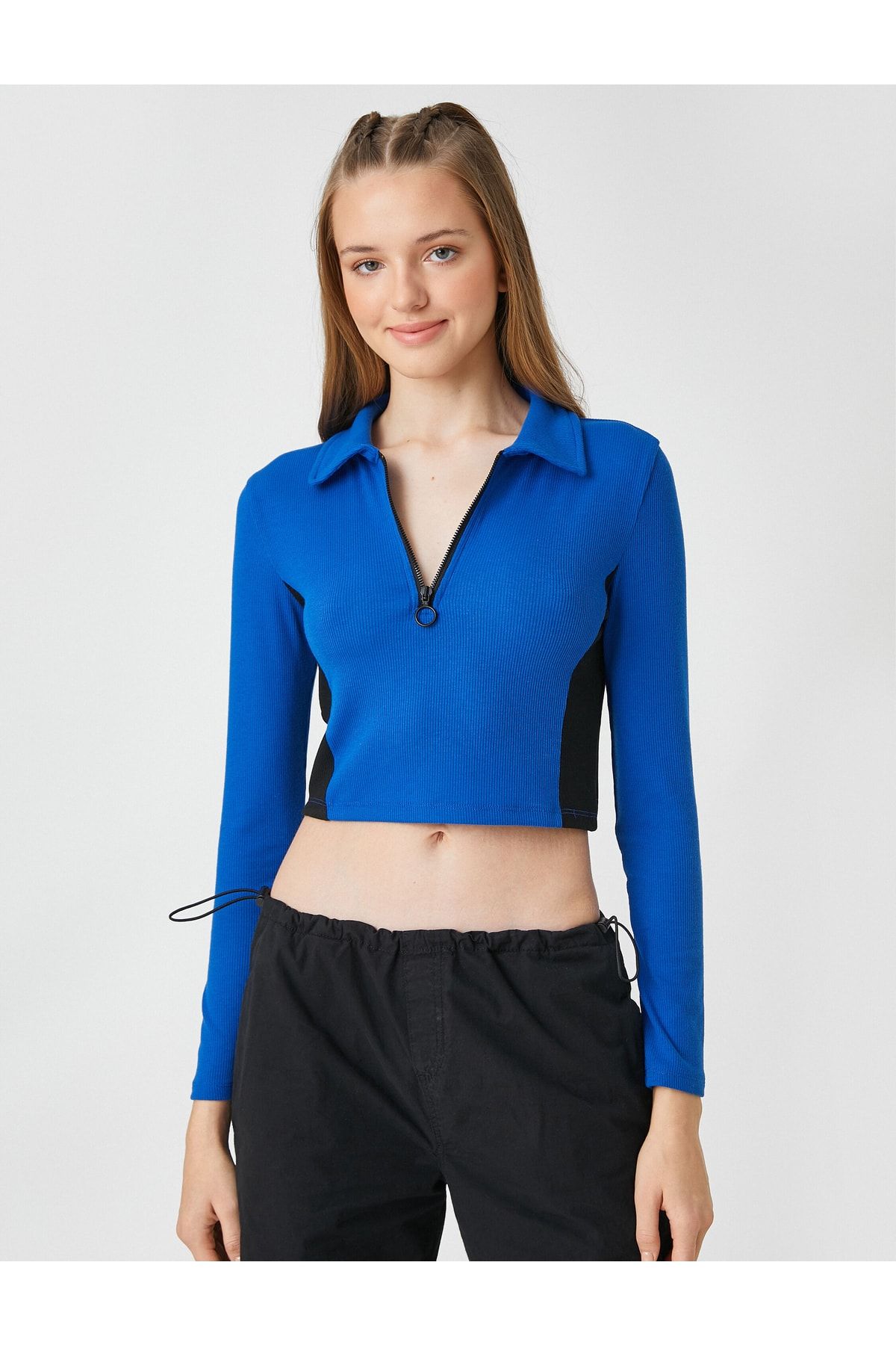 Cropped long sleeve polo shirt 2025