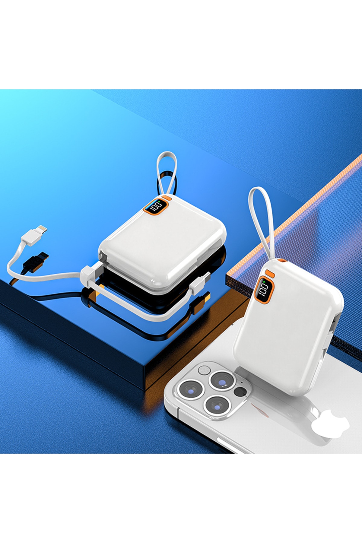 10.000 Mah Powerbank Kablosuz Şarj Cihazı 22.5w Beyaz