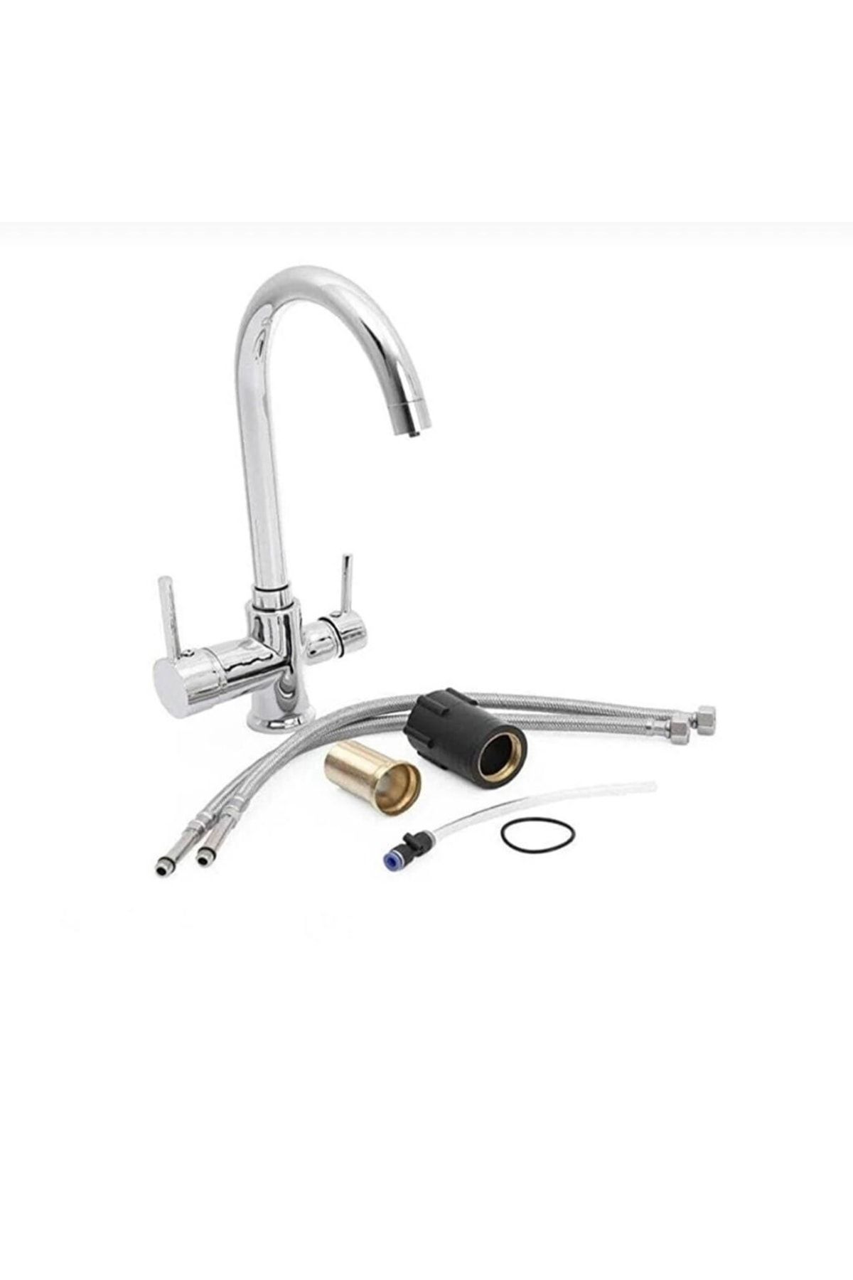 MOONSHOP-Purified Luxury 3 Way Chrome Cane Kitchen Sink Faucet 3