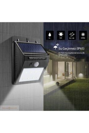 Hareket Sensörlü Güneş Enerjili Şarj Olabilen 20 Ledli Bahçe Aydınlatma Lambası Dışmekan 0TSBDHRSL5