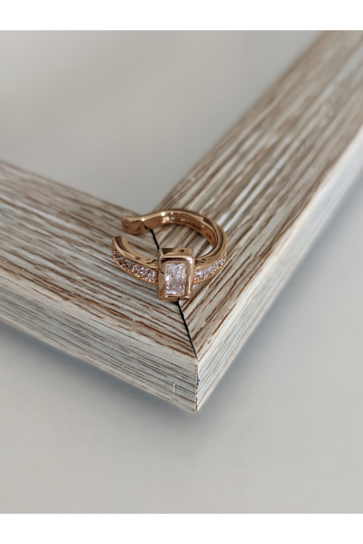 Kadın Gold Baget Zirkon Taşlı Earcuff Kıkırdak Küpe