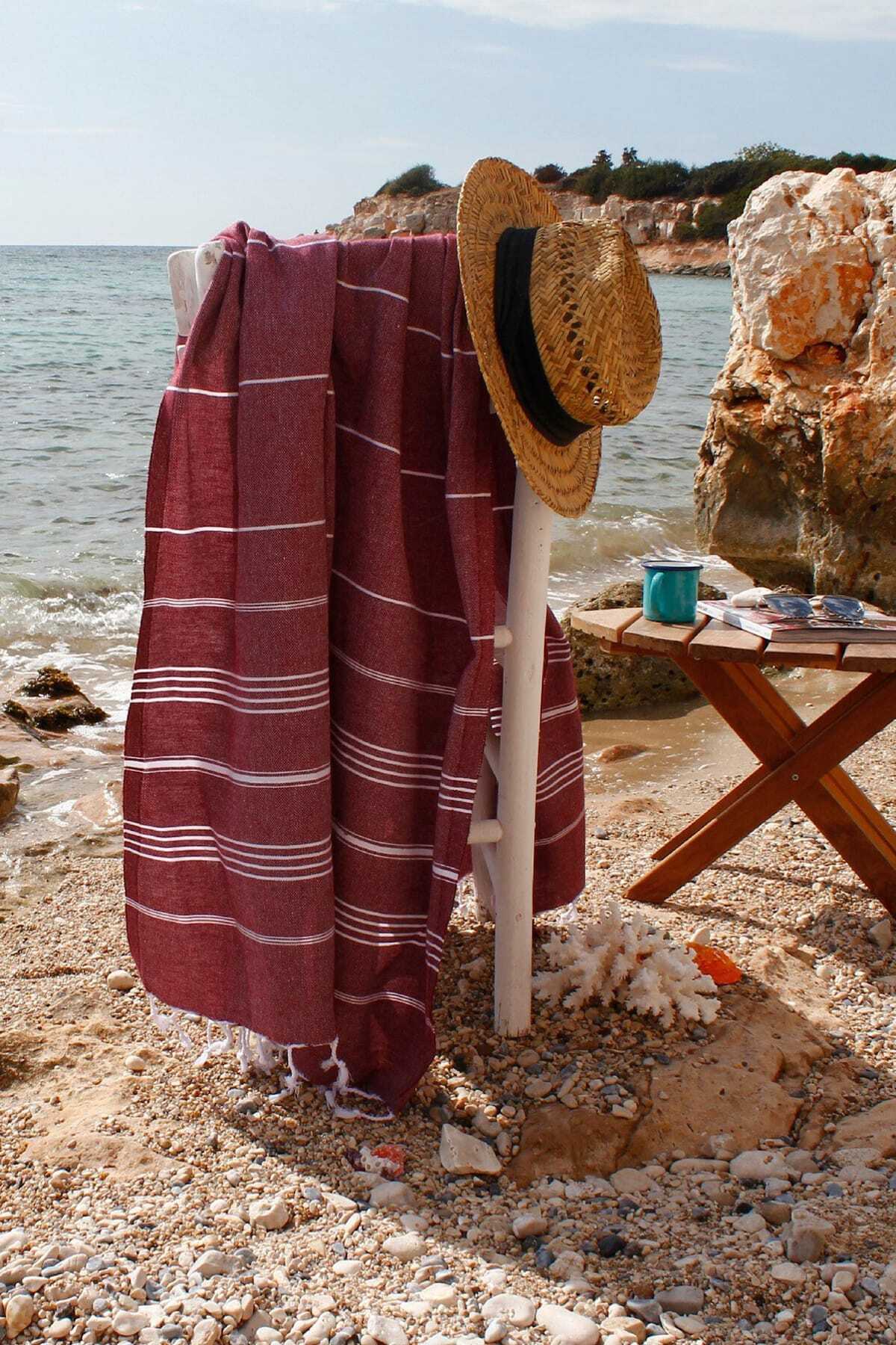 Bedinn-Peshtemal Peşteplaj Claret Red Pst218 4