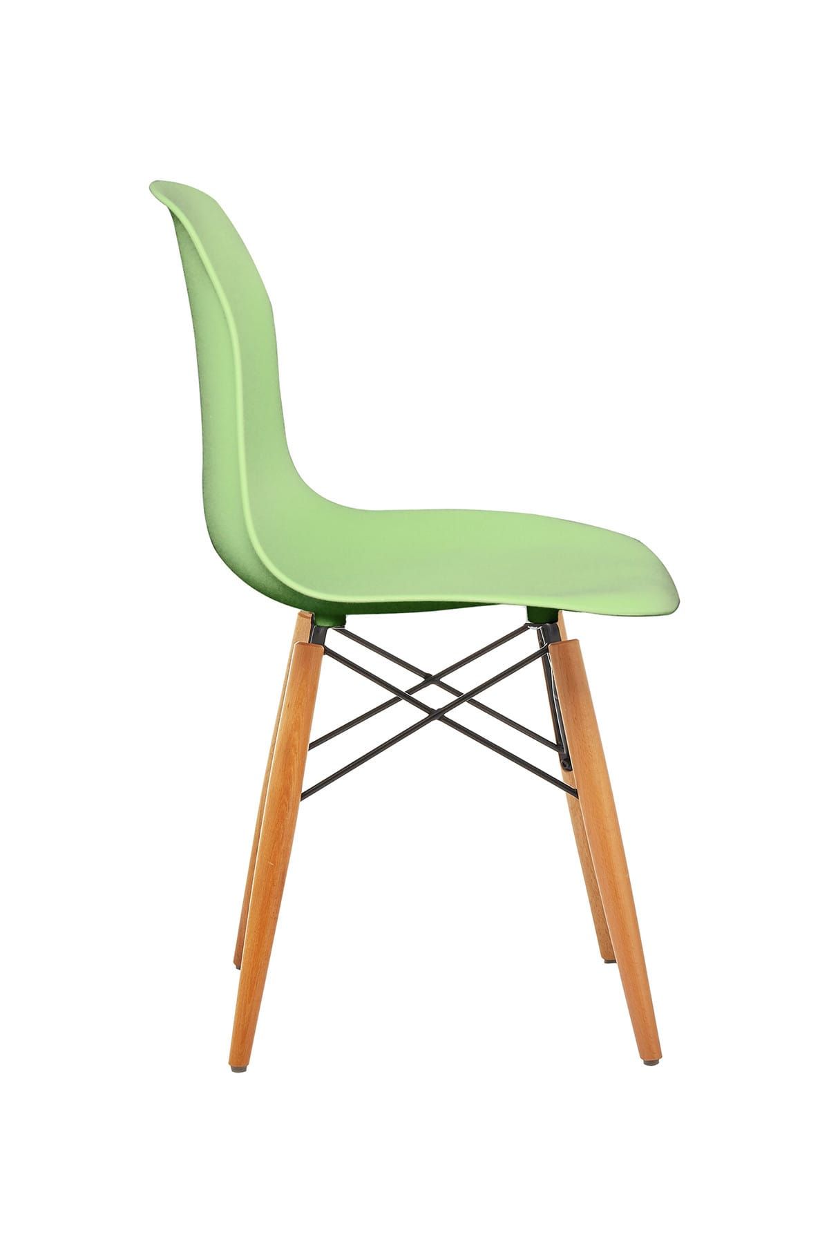 Seduna Yeşil Eames Sandalye Natural Ahşap Ayaklı Fiyatı