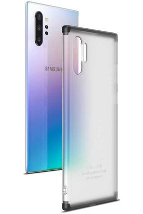 Samsung Galaxy Note 10 Plus Uyumlu Kılıf 360 Sert 3 Parça Buzlu Şeffaf mornw_43687