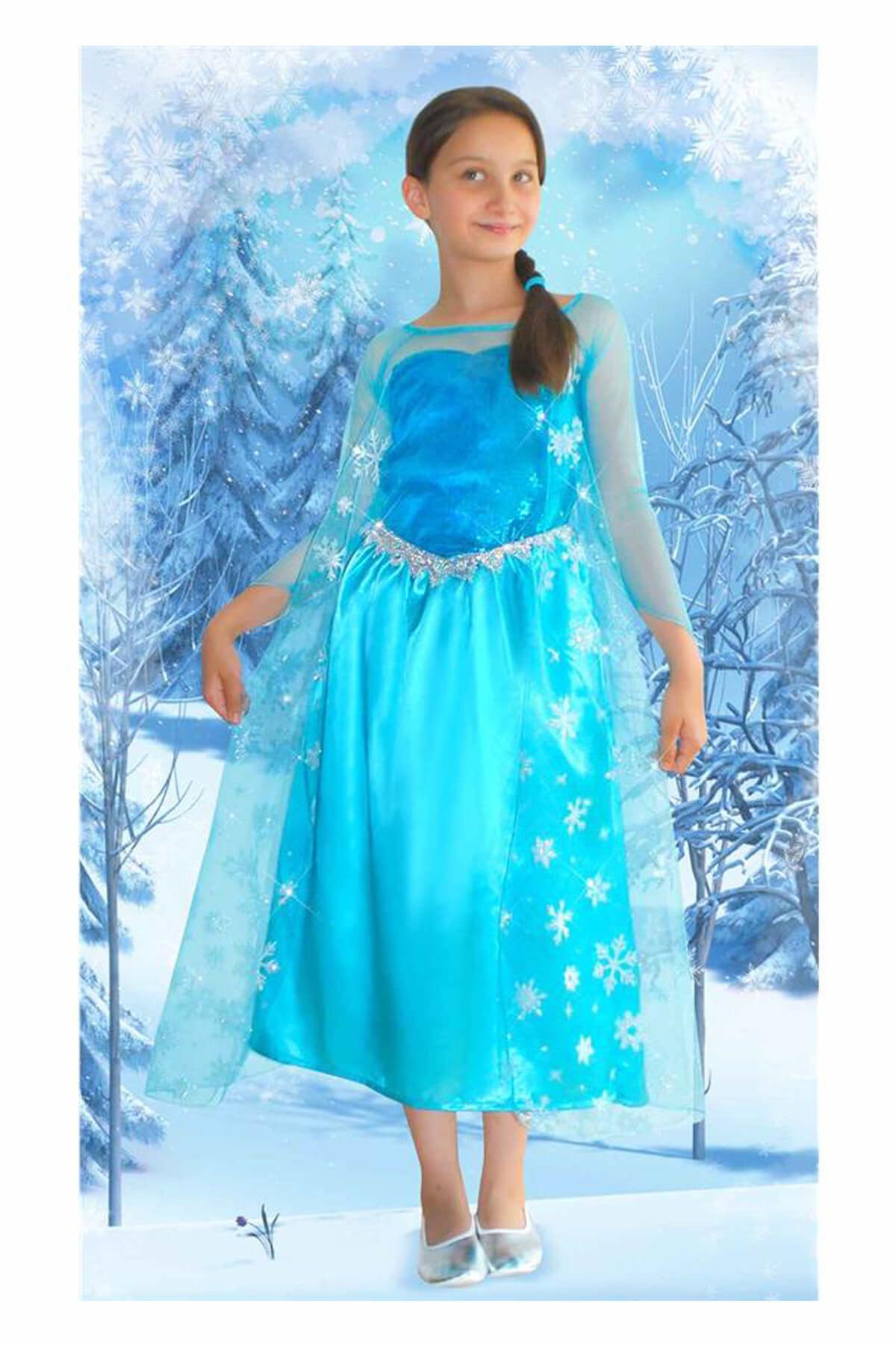 Karlar Ülkesi Frozen Elsa Çocuk Kostüm 4-6 Yaş
