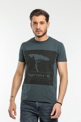 Erkek Haki Regular Fit T-shirt TNRINOTSH