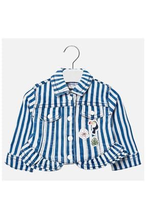 Yazlık Kız Bebek Çizgili Ceket 19MYRY001418-Mavi