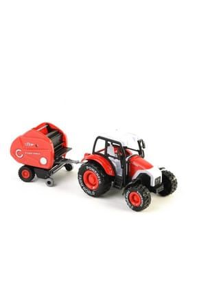 Mega Metal Farmer Traktör Set 1:24 Kırmızı / 24801