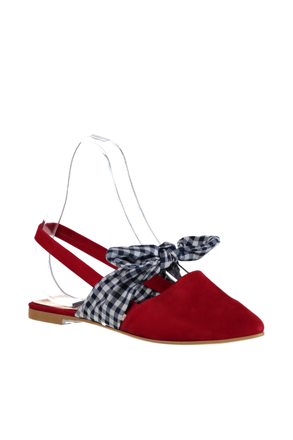 Fox Shoes-حذاء باليرينا نسائي باللون الأحمر والأزرق الداكن D726603002 4
