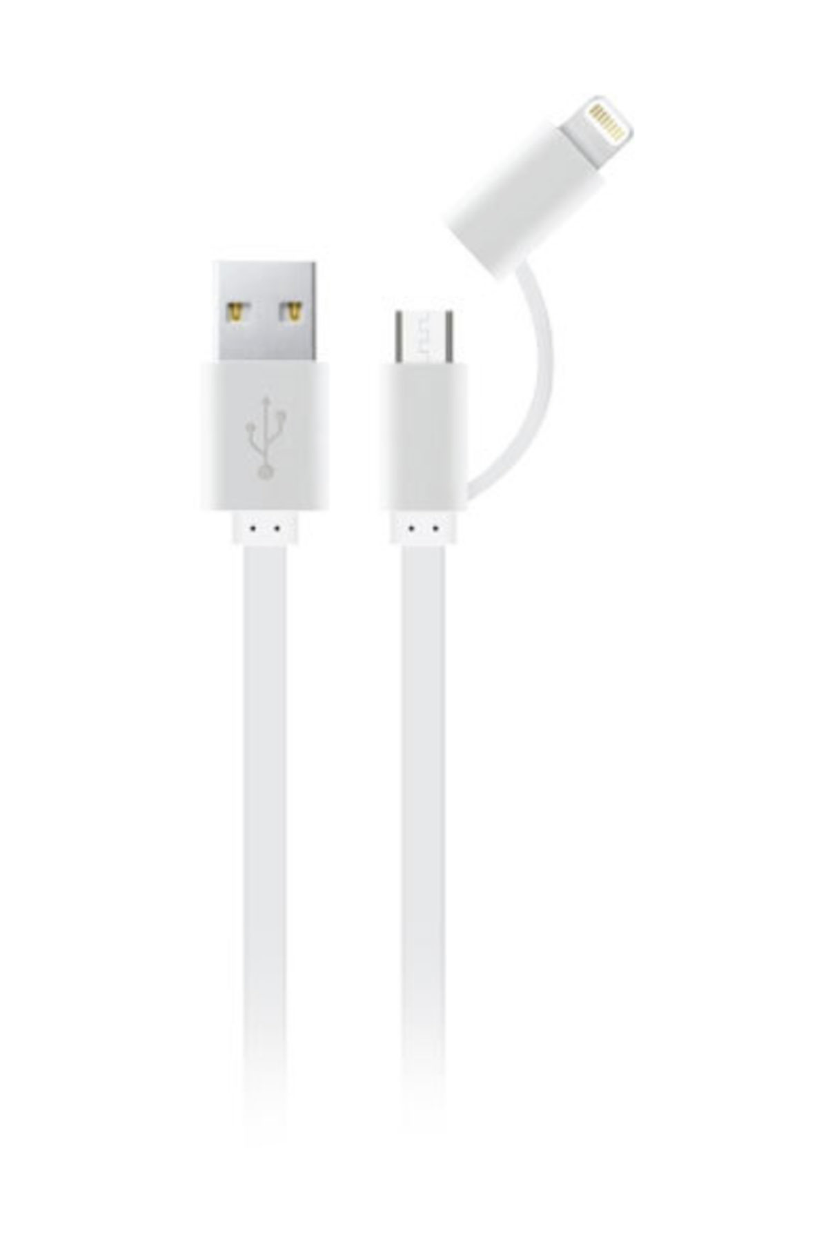 S-LINK S-link ANC-KC20B Beyaz USB Micro/Lightning 2 in 1 1m Plastik Flat Kablo