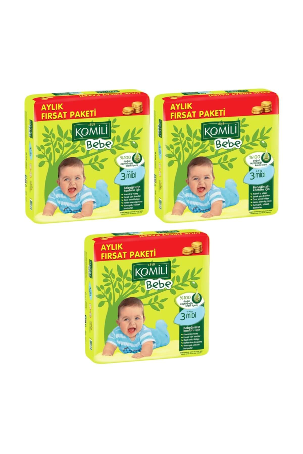 komili bebek bezi bebe aylik 3 lu set 3 beden midi 312 adet fiyati yorumlari trendyol