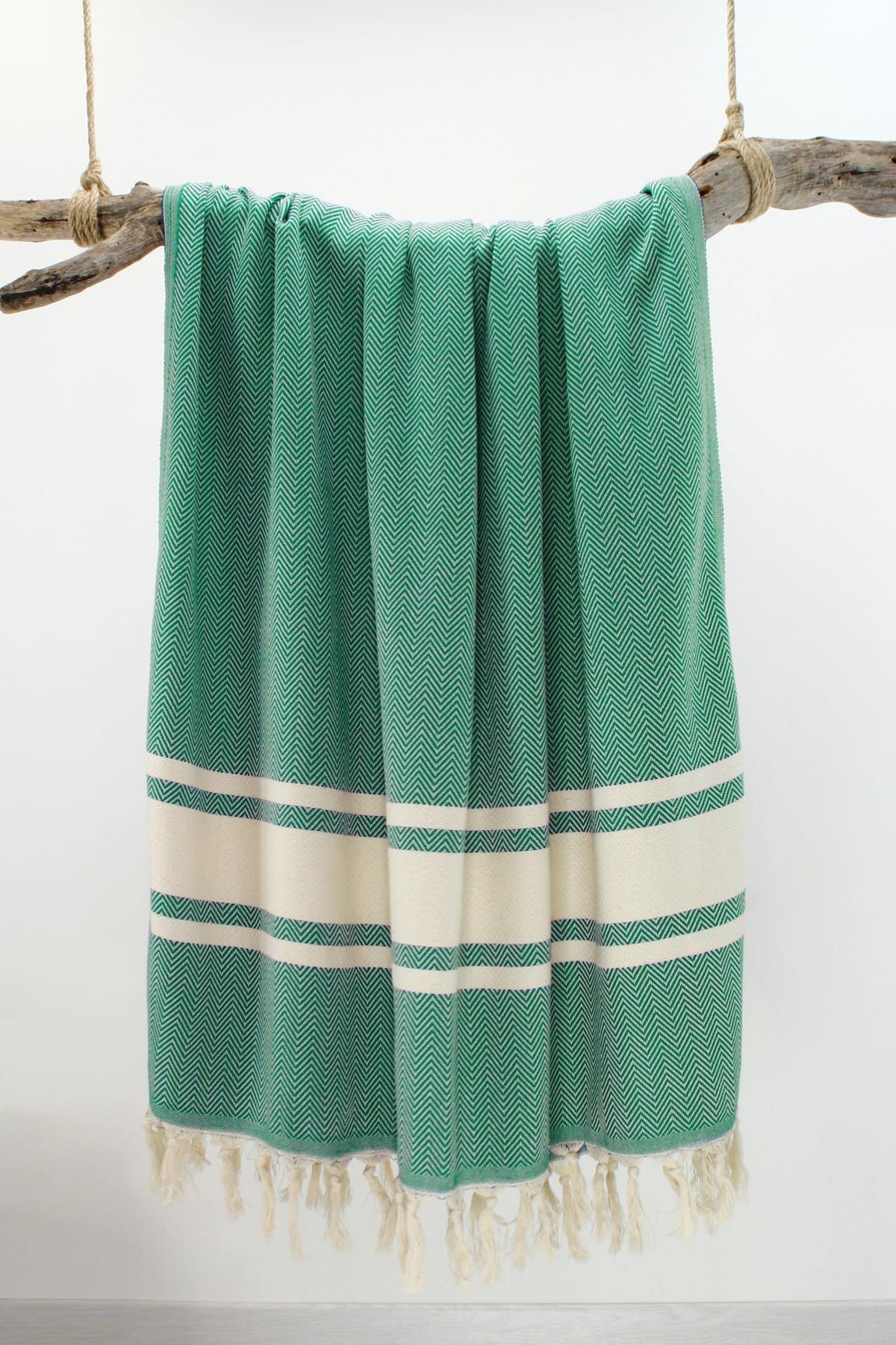 Bedinn Beach Towel Green Striped Trendyol