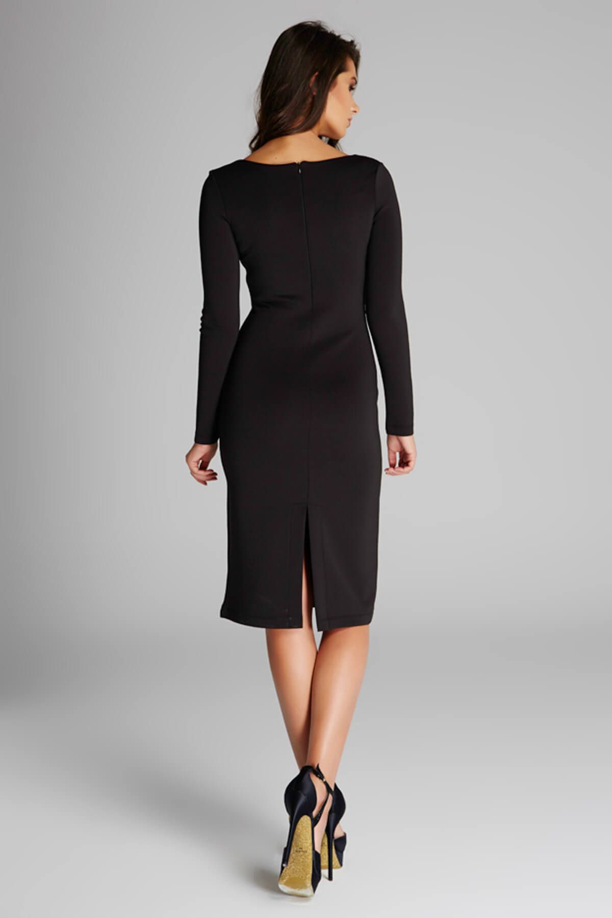 Laranor-Women's Black Lined Pencil Dress 14L4056 2