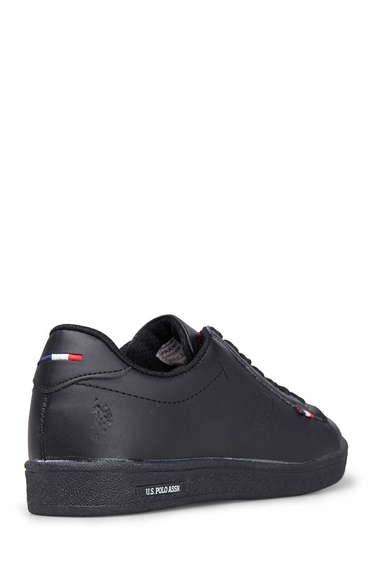 اسنیکر U.S. Polo Assn. اورجینال پسرانه – دخترانه برند یو اس پلو FRANCO Unisex Black Lace-up Sneaker Shoes FRANCO - تصویر 3