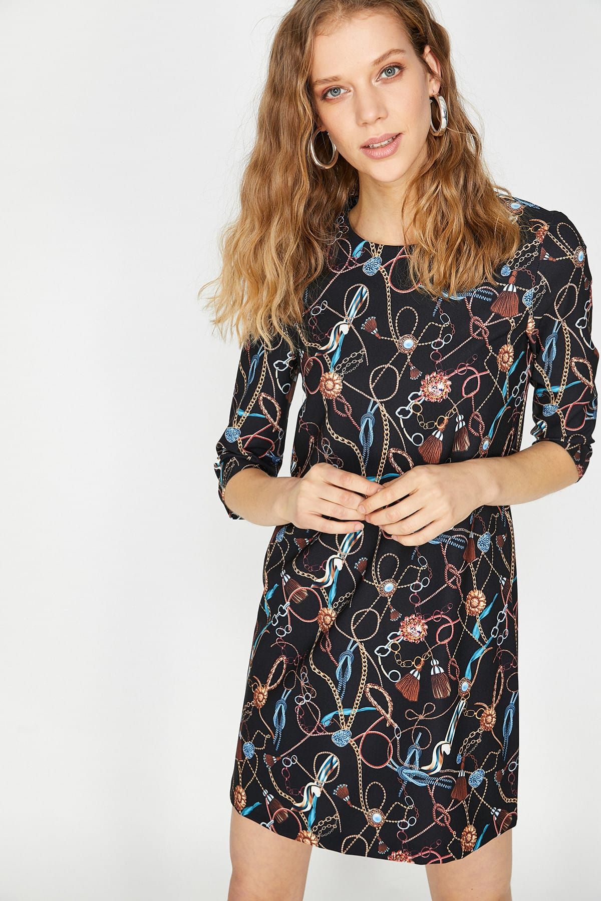 Koton-Rochie de damă neagră cu model 9YAF80791FW 2