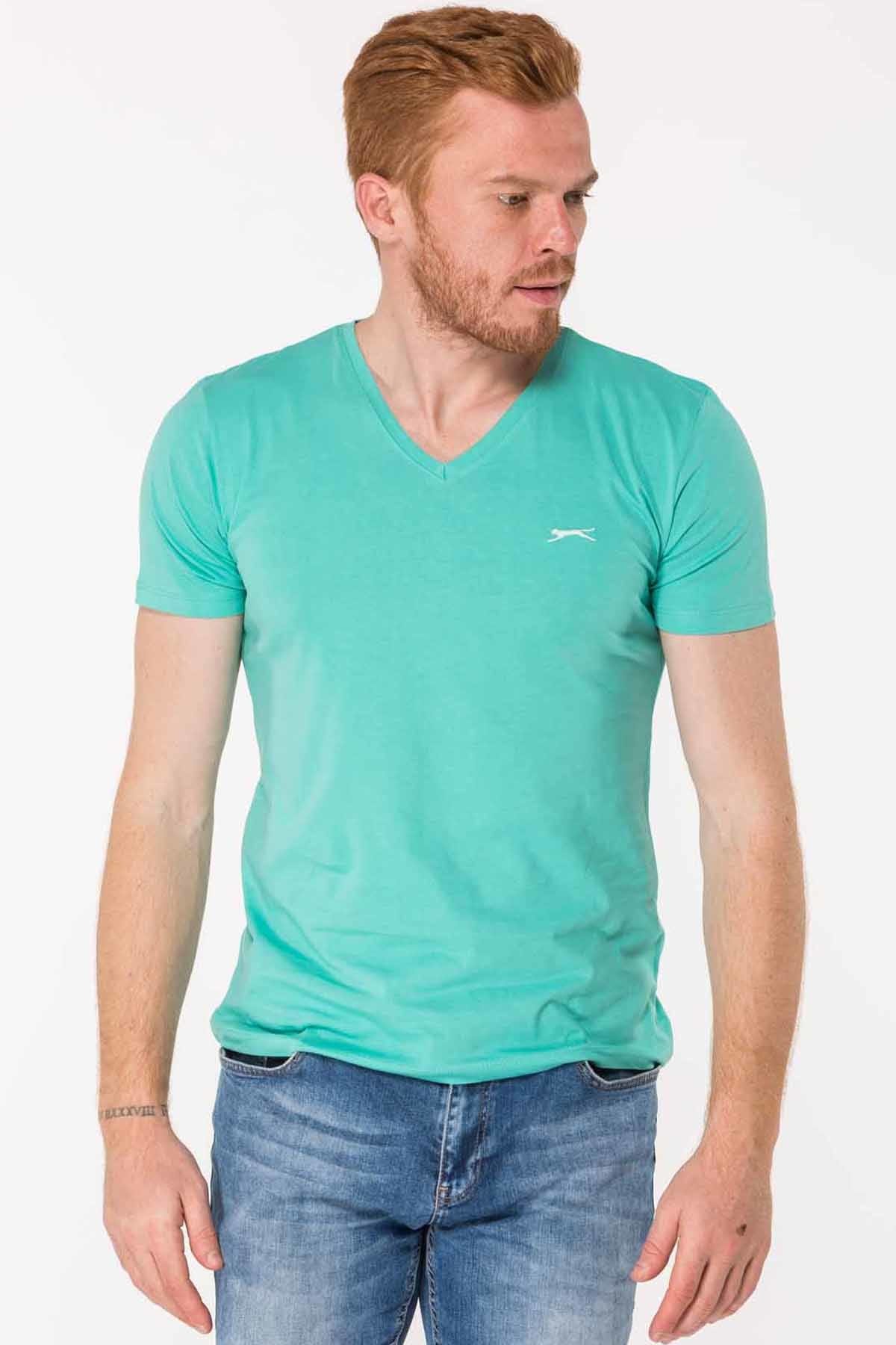 تی شرت ورزشی اسلازنگر مردانه پلی استر سبز  راسته Regular/رگولار     اسپرت | Slazenger ST19TE043 - تصویر 2