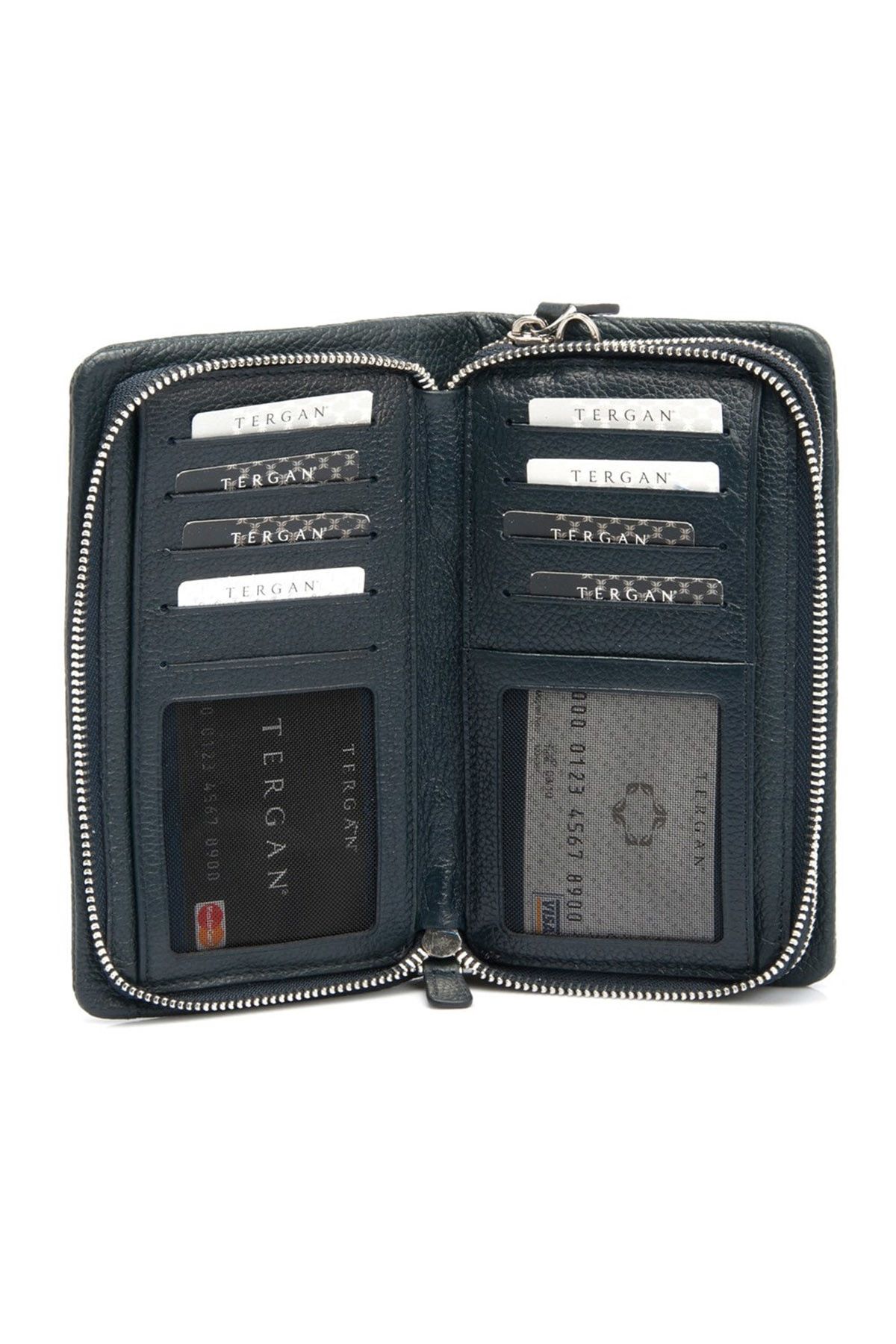 Tergan-Genuine Leather Navy Blue Unisex Portfolio S1PC00002197 4