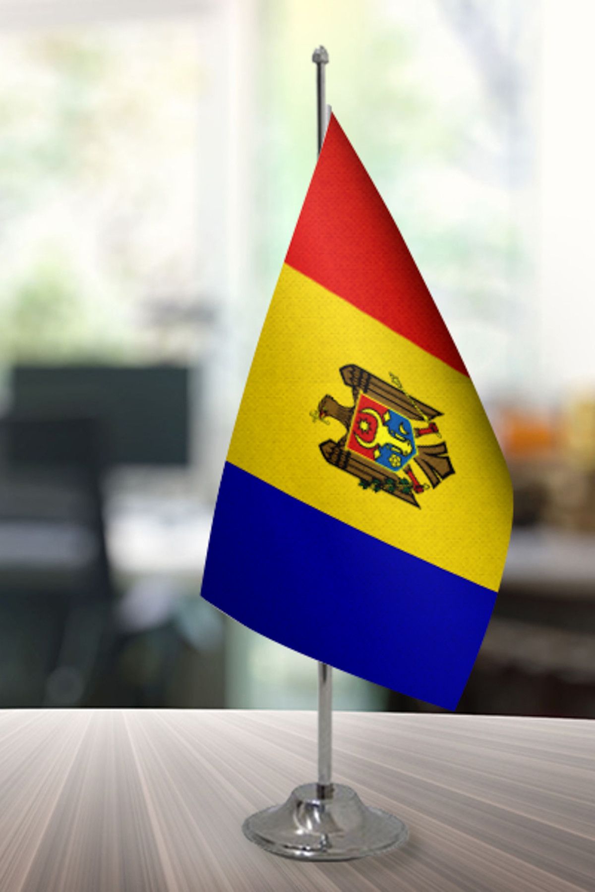 Özgüvenal-Moldova 15x22.5 Table Flag (Without Pole) 1