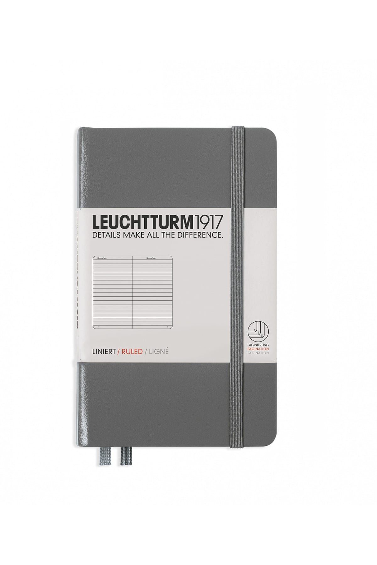 Leuchtturm1917-Pocket Size (A6) Notebook, Striped, Anthracite Gray Cover 1