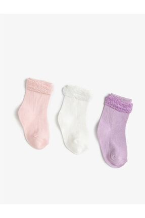 Kız Çocuk Pembe Kiz Renkli Basic Çorap Seti Pamuklu 1YMG82252AA