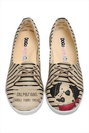 Dalmatian Tasarım Baskılı Vegan Pluto Kadın Ayakkabı dgplt016-001